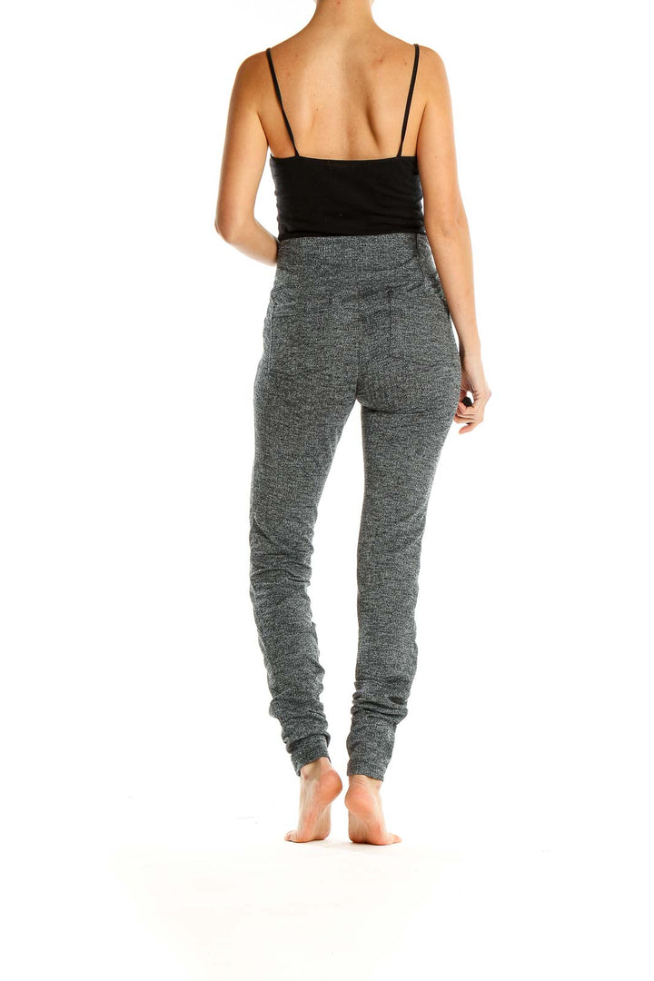 Gray Textured Activewear Leggings