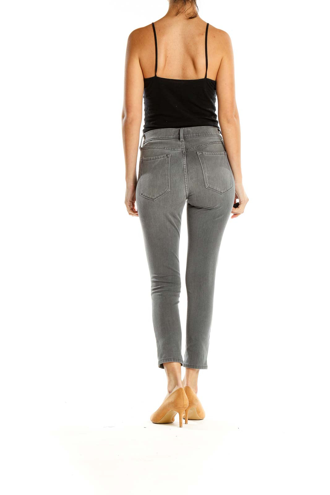 Gray Cropped Jeans