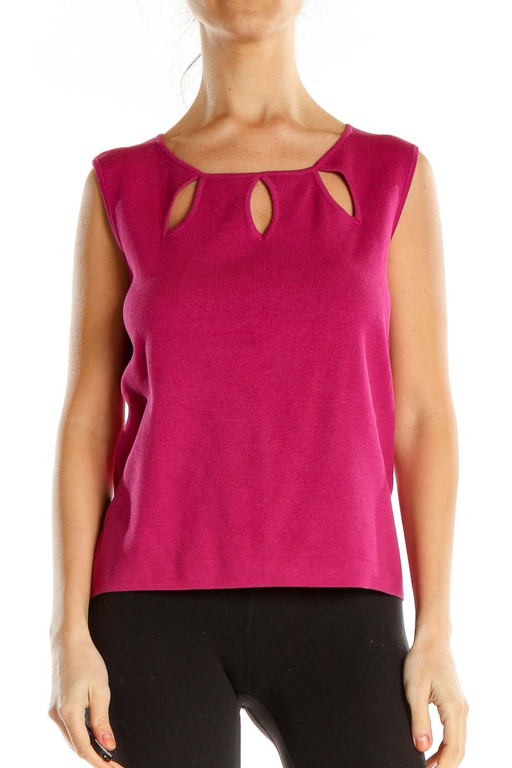 Pink Top With Cutout Detail