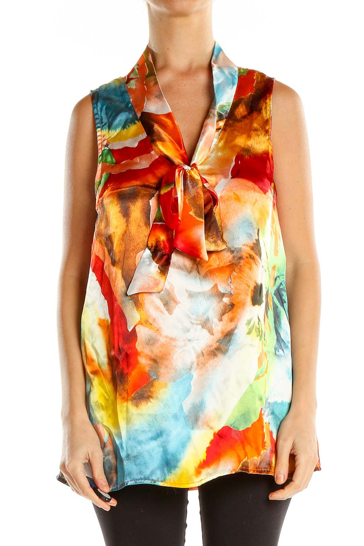 Multicolor Tie And Dye Retro Blouse