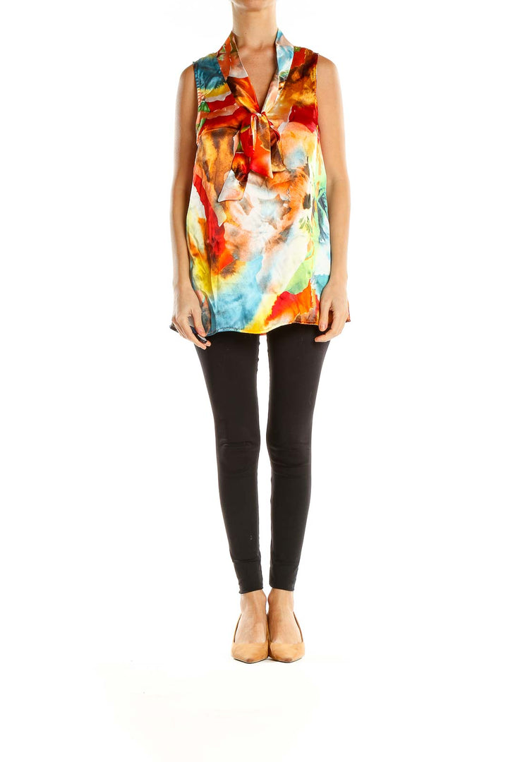 Multicolor Tie And Dye Retro Blouse