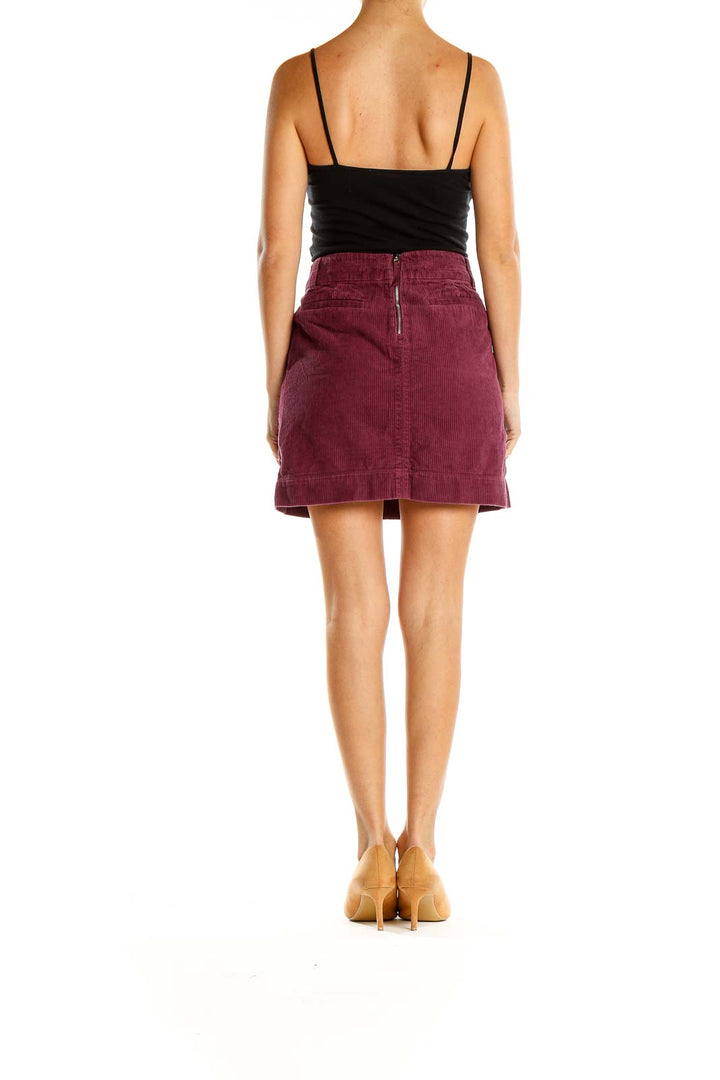 Purple Chic Corduroy A-Line Skirt