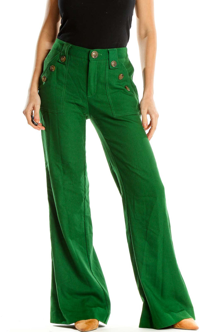 Green Party Wide Leg Trousers