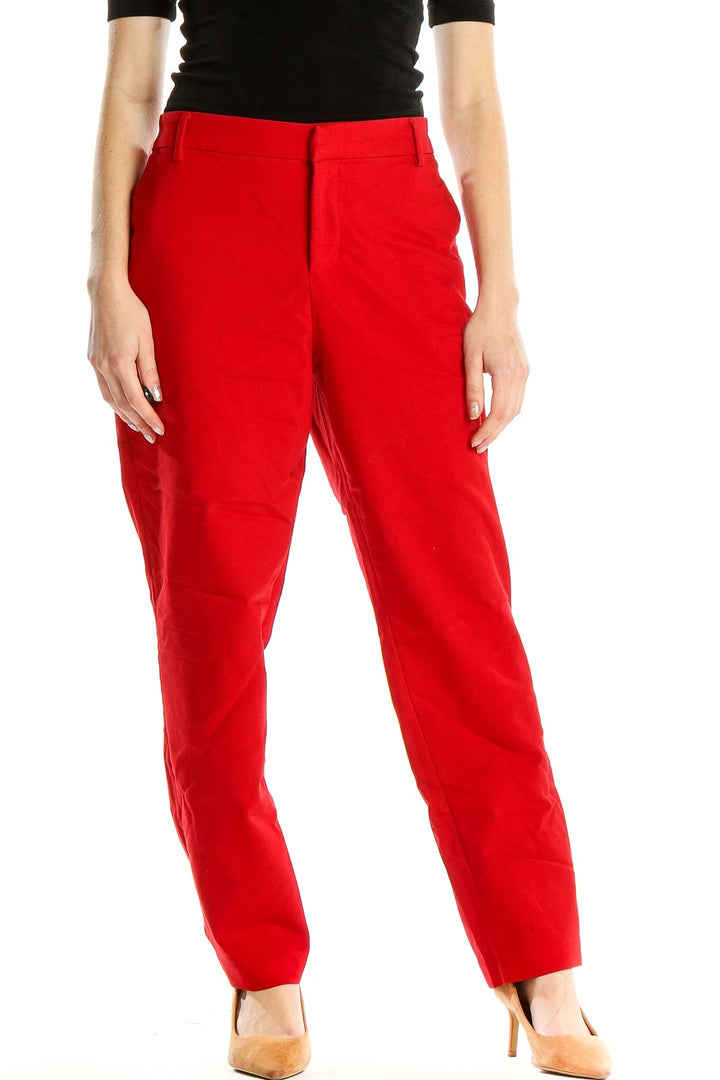 Red Classic Trousers