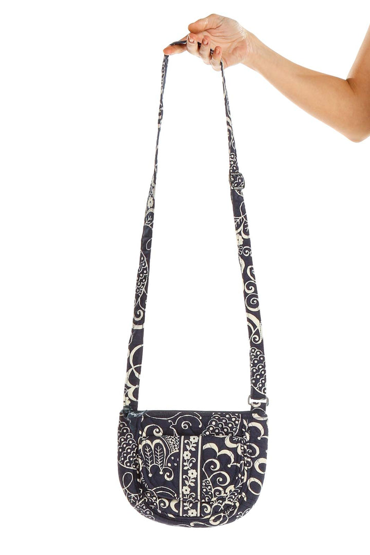 Blue White Paisley Crossbody Bag