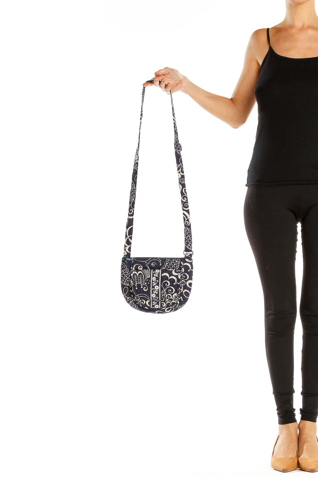 Blue White Paisley Crossbody Bag