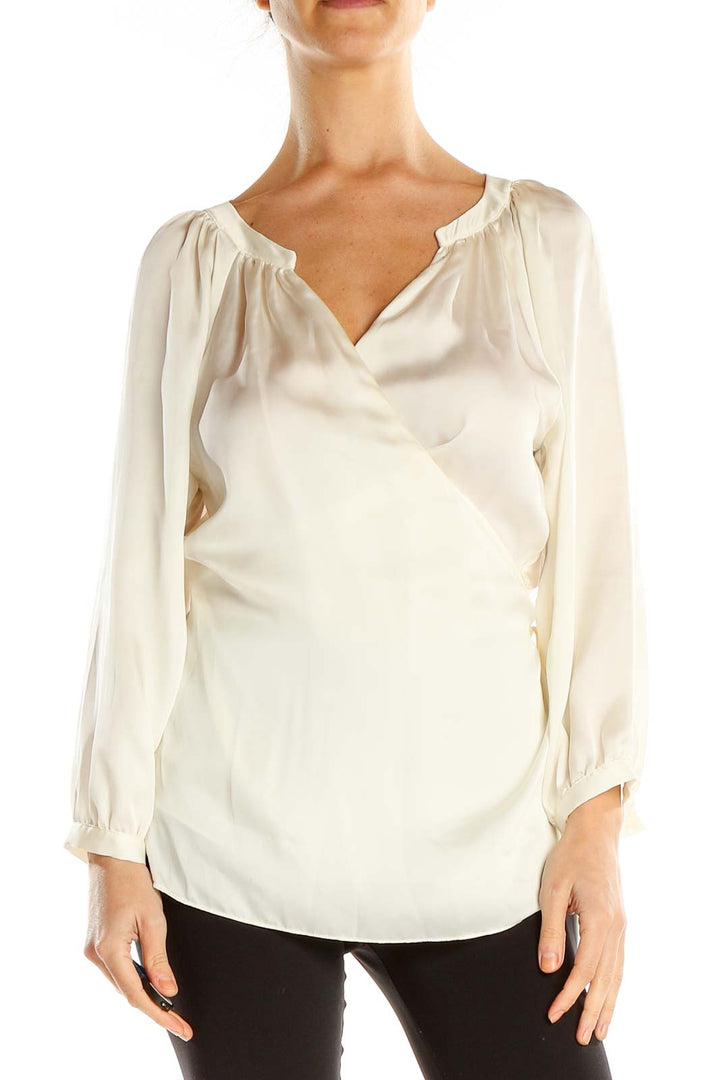 White Chic Wrap Blouse