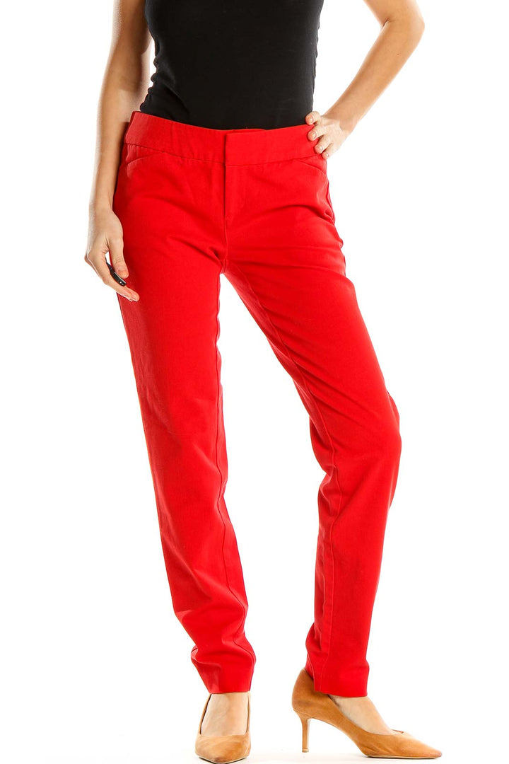 Red Casual Trousers