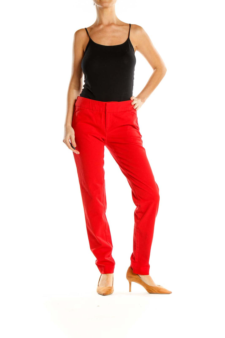 Red Casual Trousers