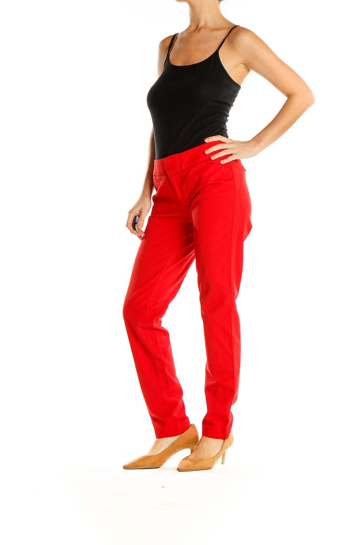 Red Casual Trousers