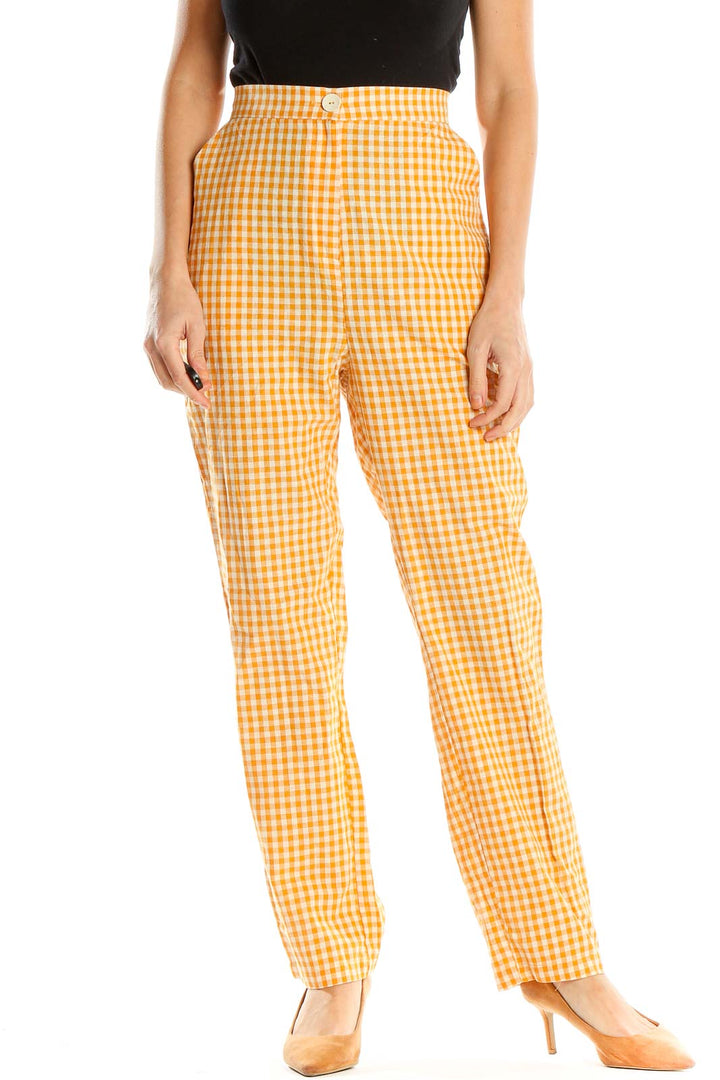 Orange Gingham All Day Wear Trousers