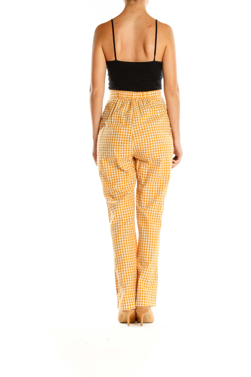 Orange Gingham All Day Wear Trousers