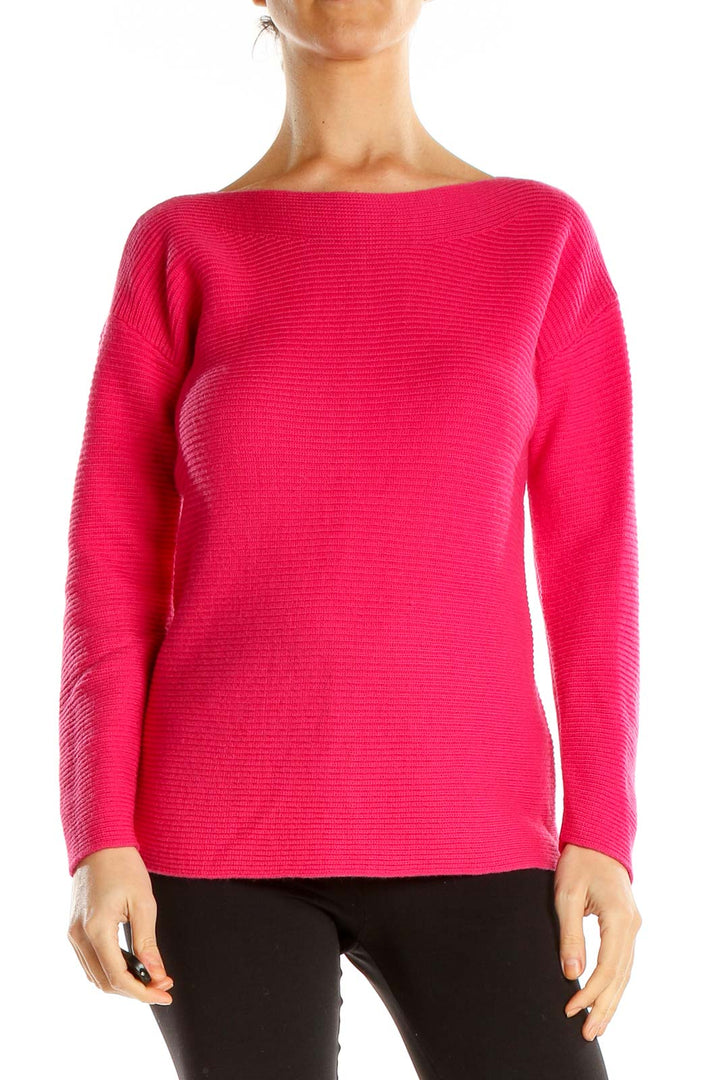 Pink Boatneck Classic Sweater