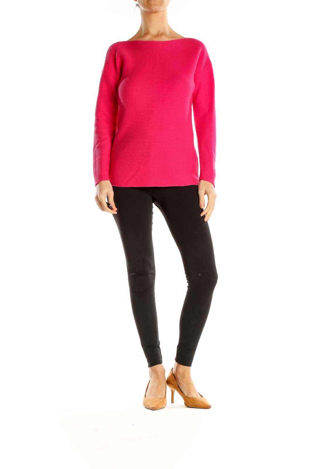 Pink Boatneck Classic Sweater