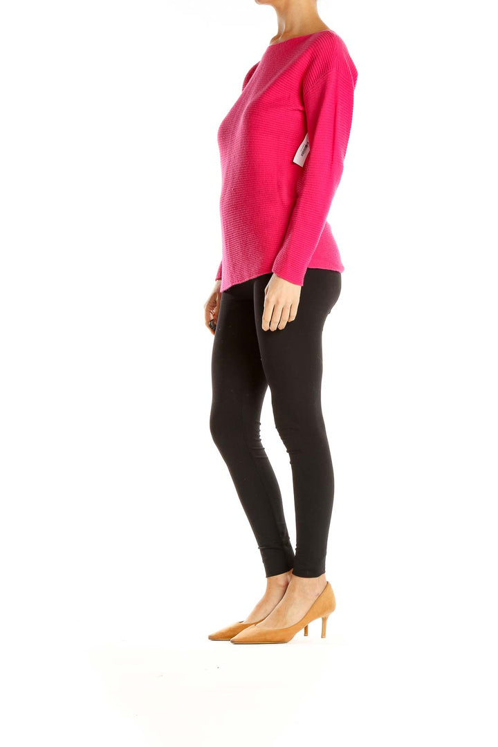 Pink Boatneck Classic Sweater