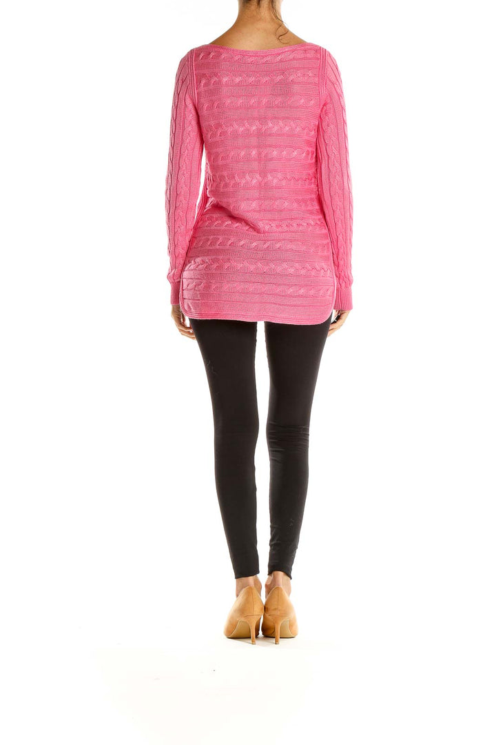 Pink Cable-Knit All Day Wear Sweater