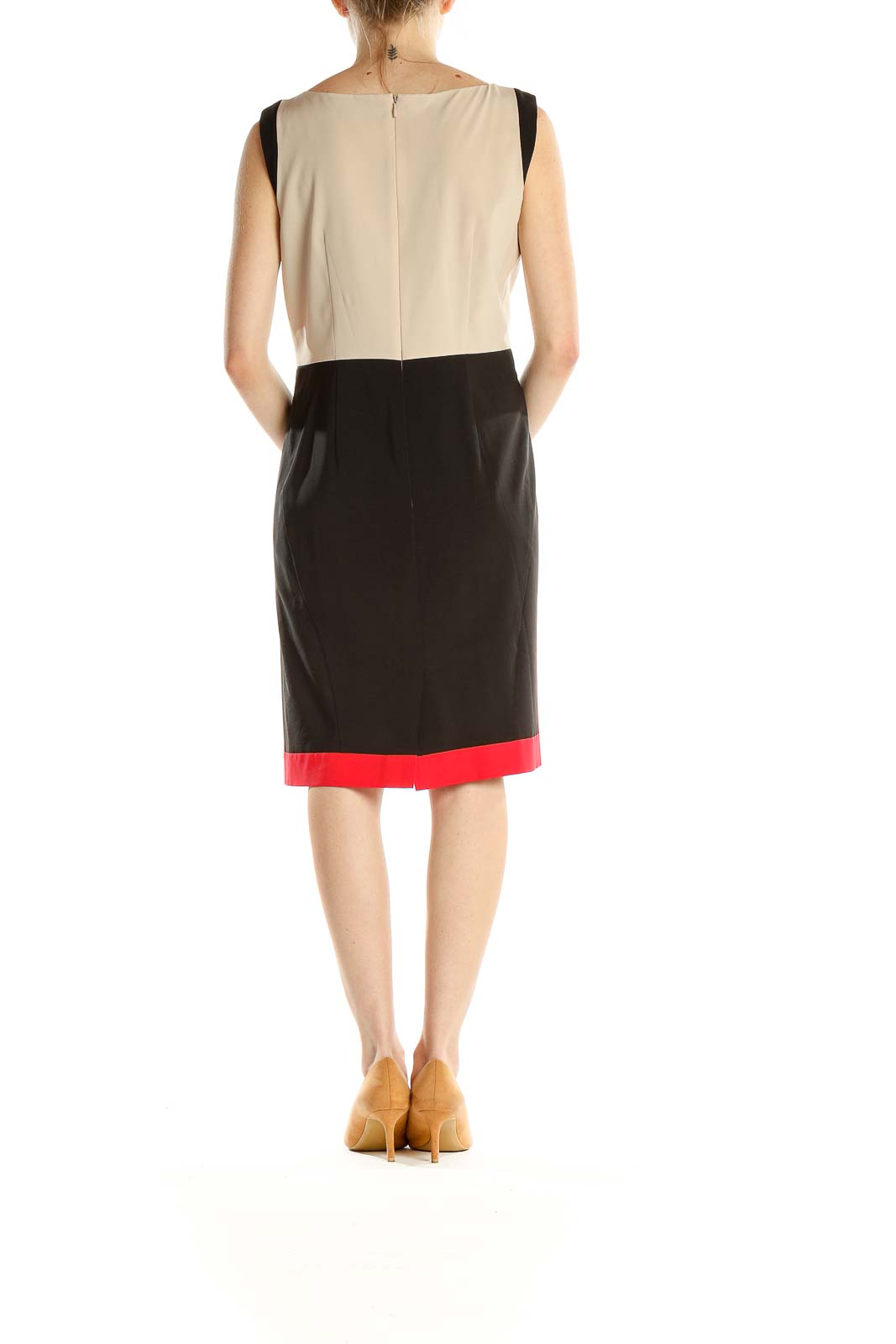 Multicolor Colorblock Work Sheath Dress