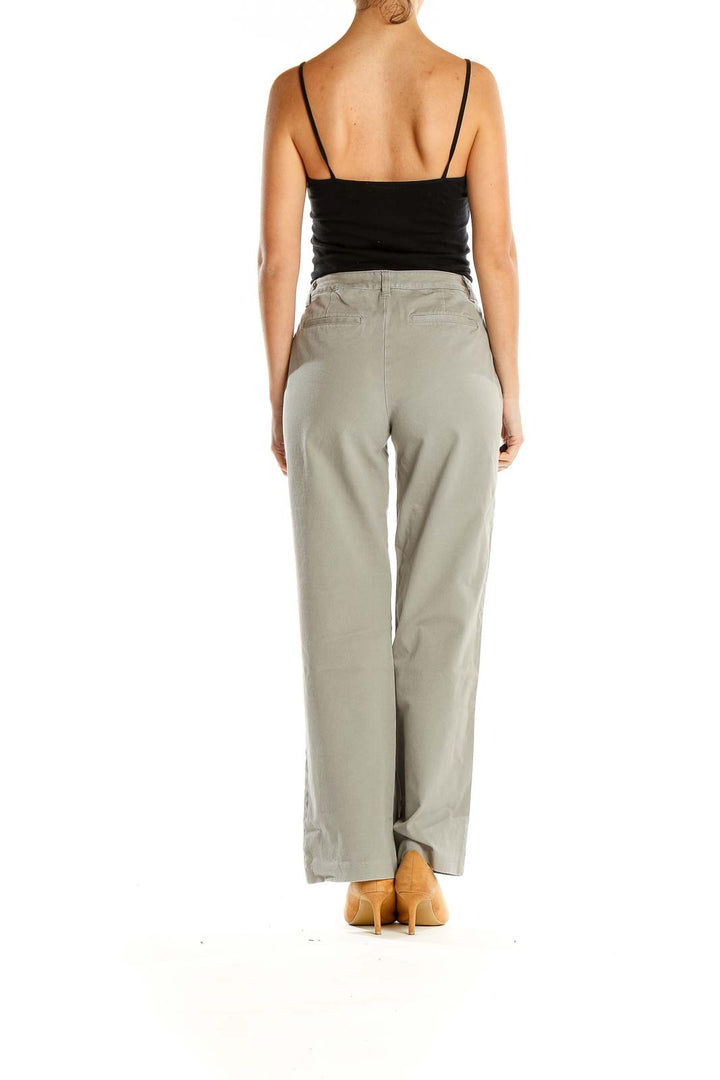 Gray Casual Wide Leg Trousers