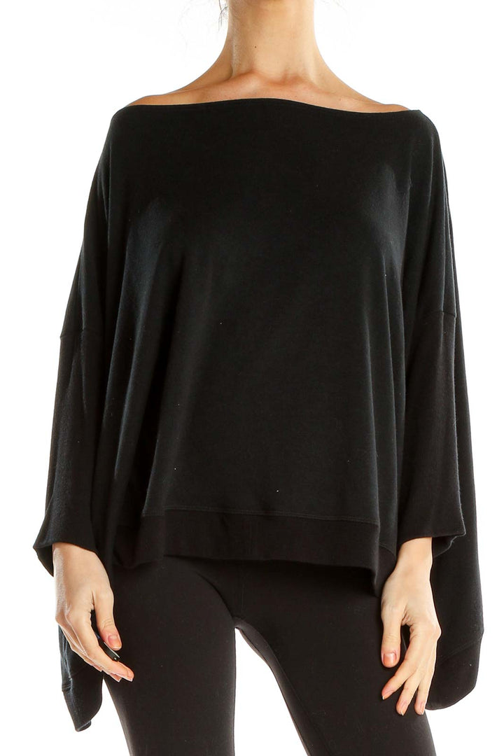 Black Boatneck Chic Blouse