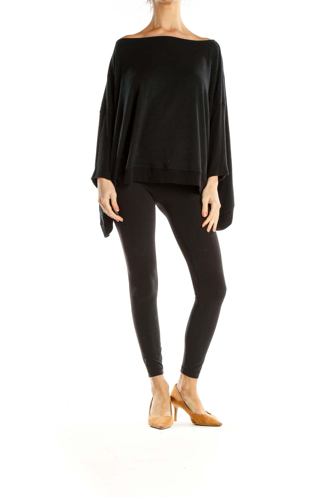 Black Boatneck Chic Blouse