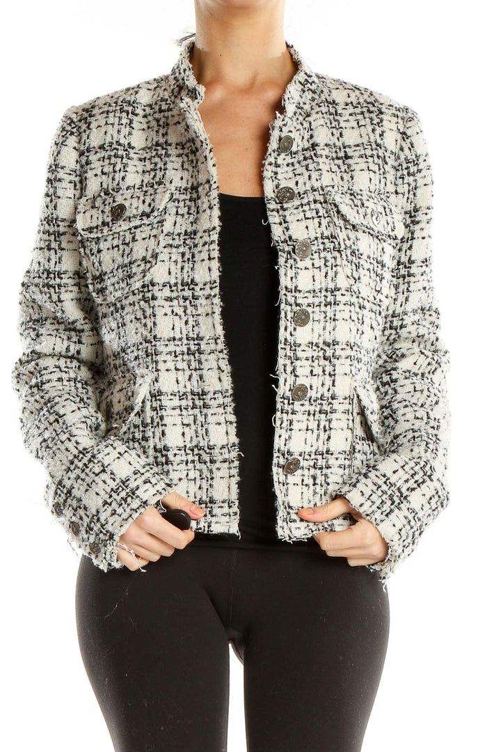 White Black Tweed Jacket