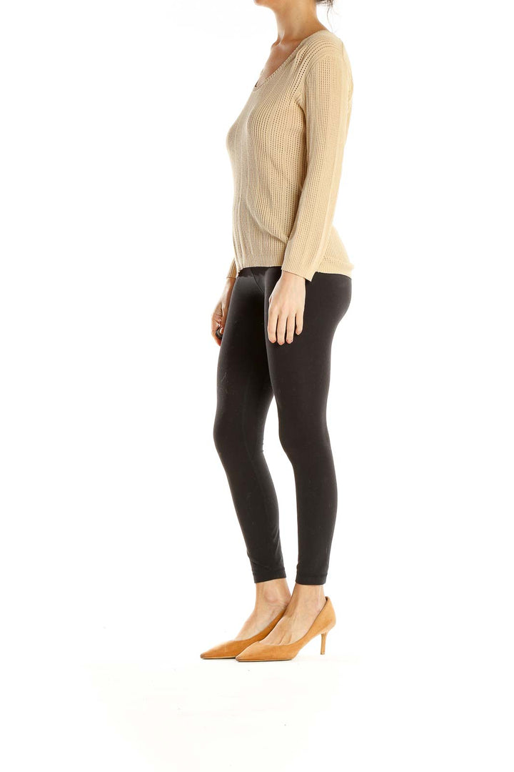 Beige All Day Wear Knit Top