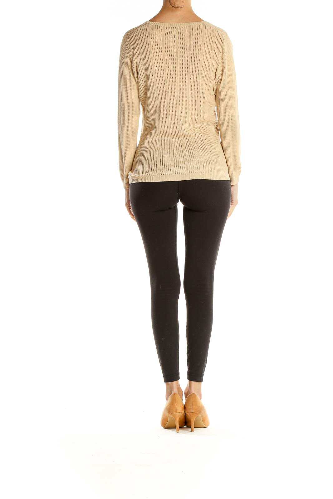 Beige All Day Wear Knit Top