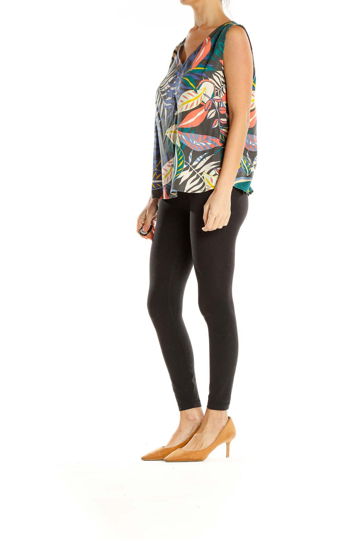 Multicolor Tropical Print Brunch Tank Top