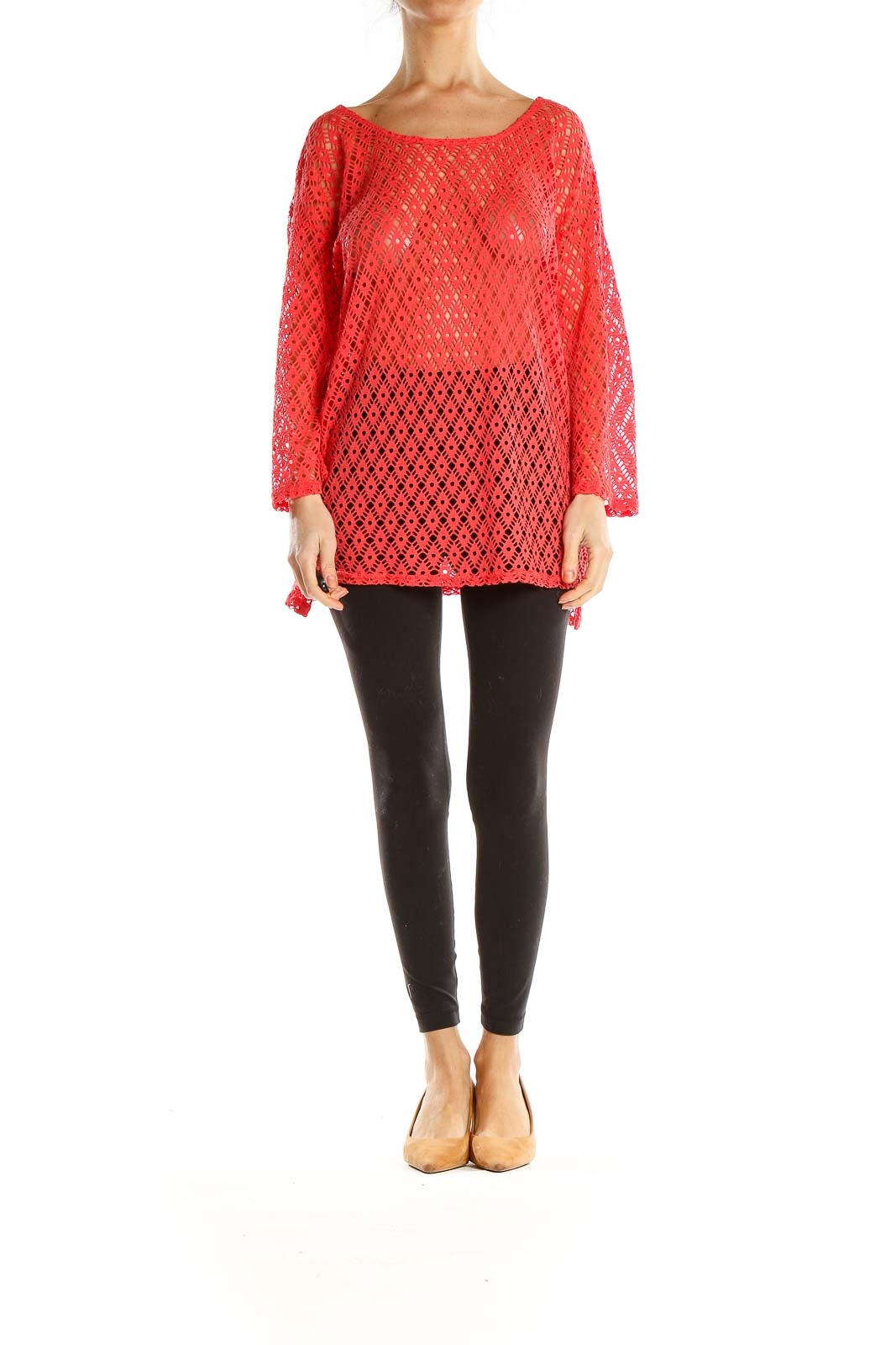 Red Textured Mesh Top