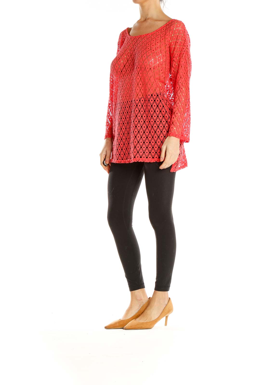 Red Textured Mesh Top