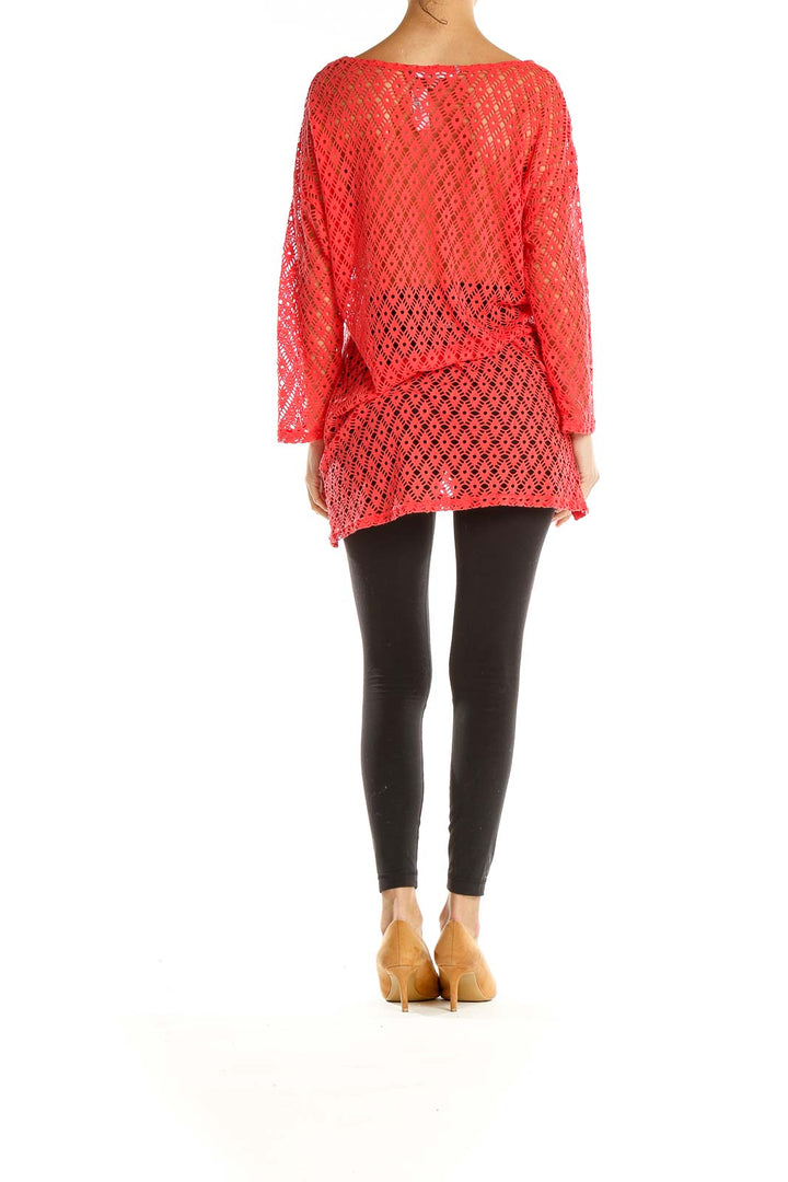 Red Textured Mesh Top