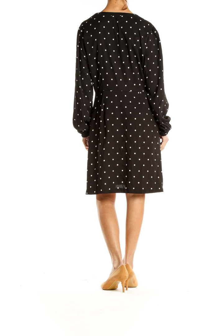 Black Polka Dot Classic A-Line Dress