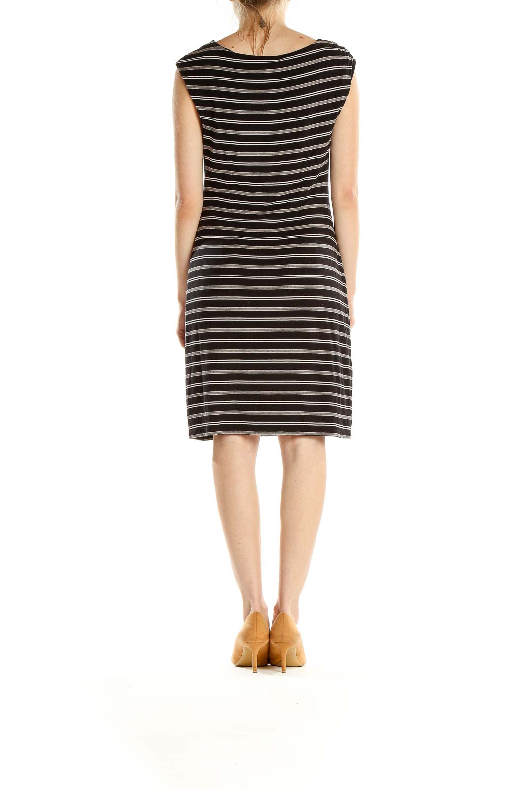 Black Striped Classic Sheath Dress