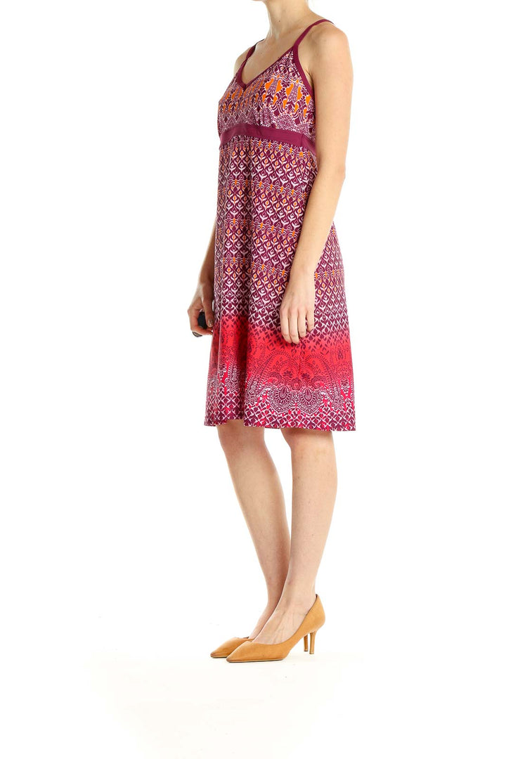 Pink Printed Activewear Shift Dress