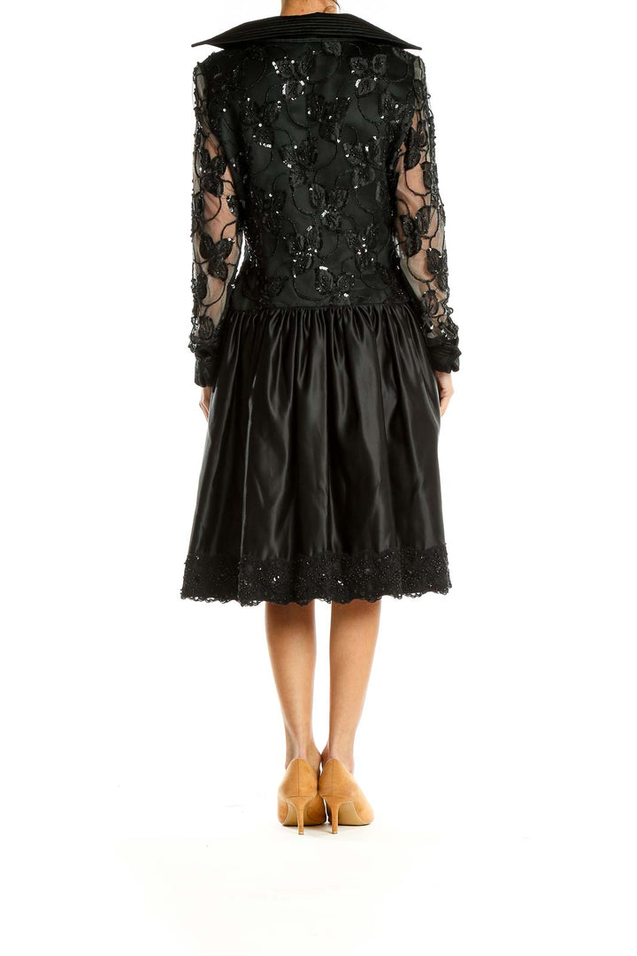 Black Sequin Vintage Fit & Flare Dress