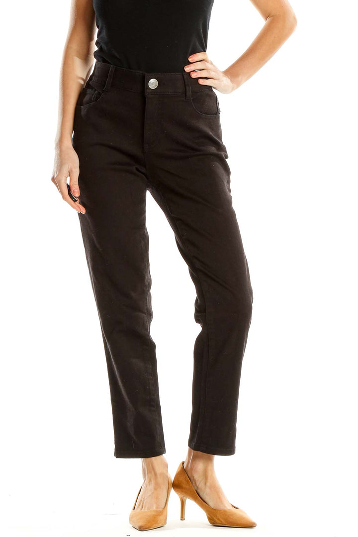 Brown Black Straight Leg Jeans