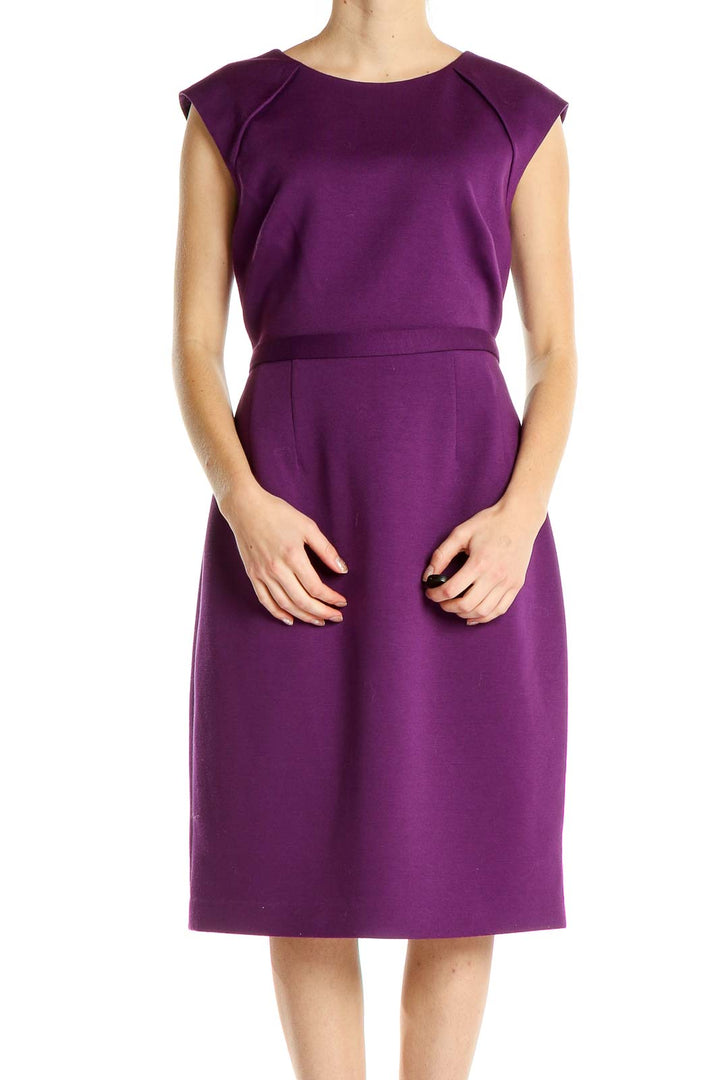 Purple Work Fit & Flare Dress