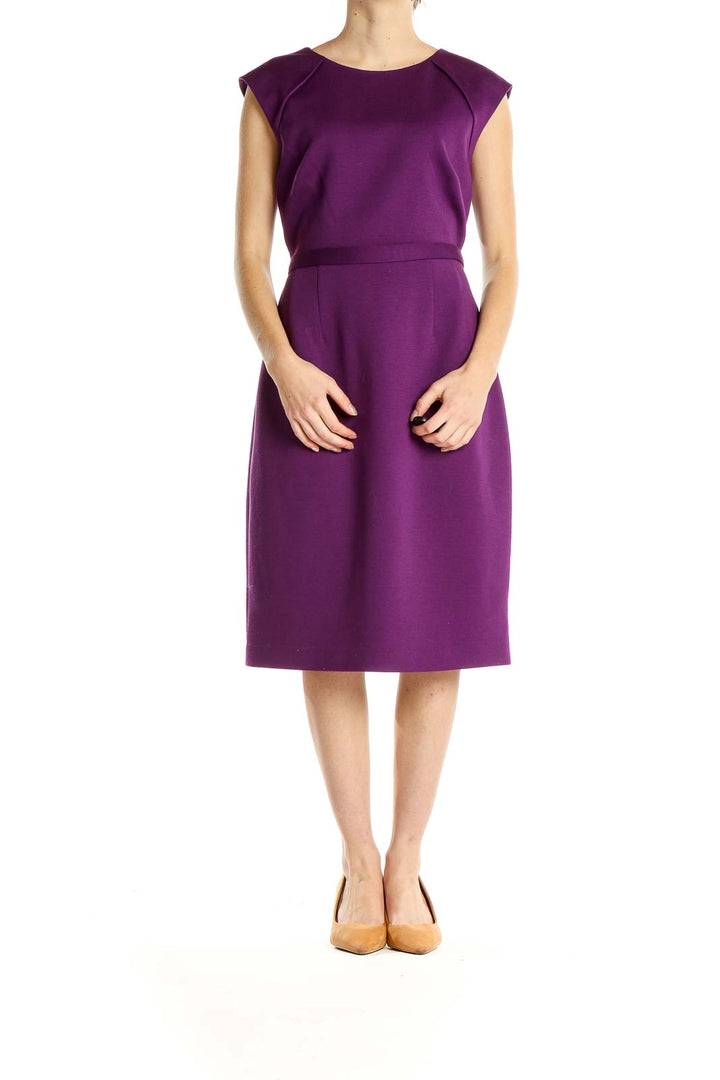 Purple Work Fit & Flare Dress