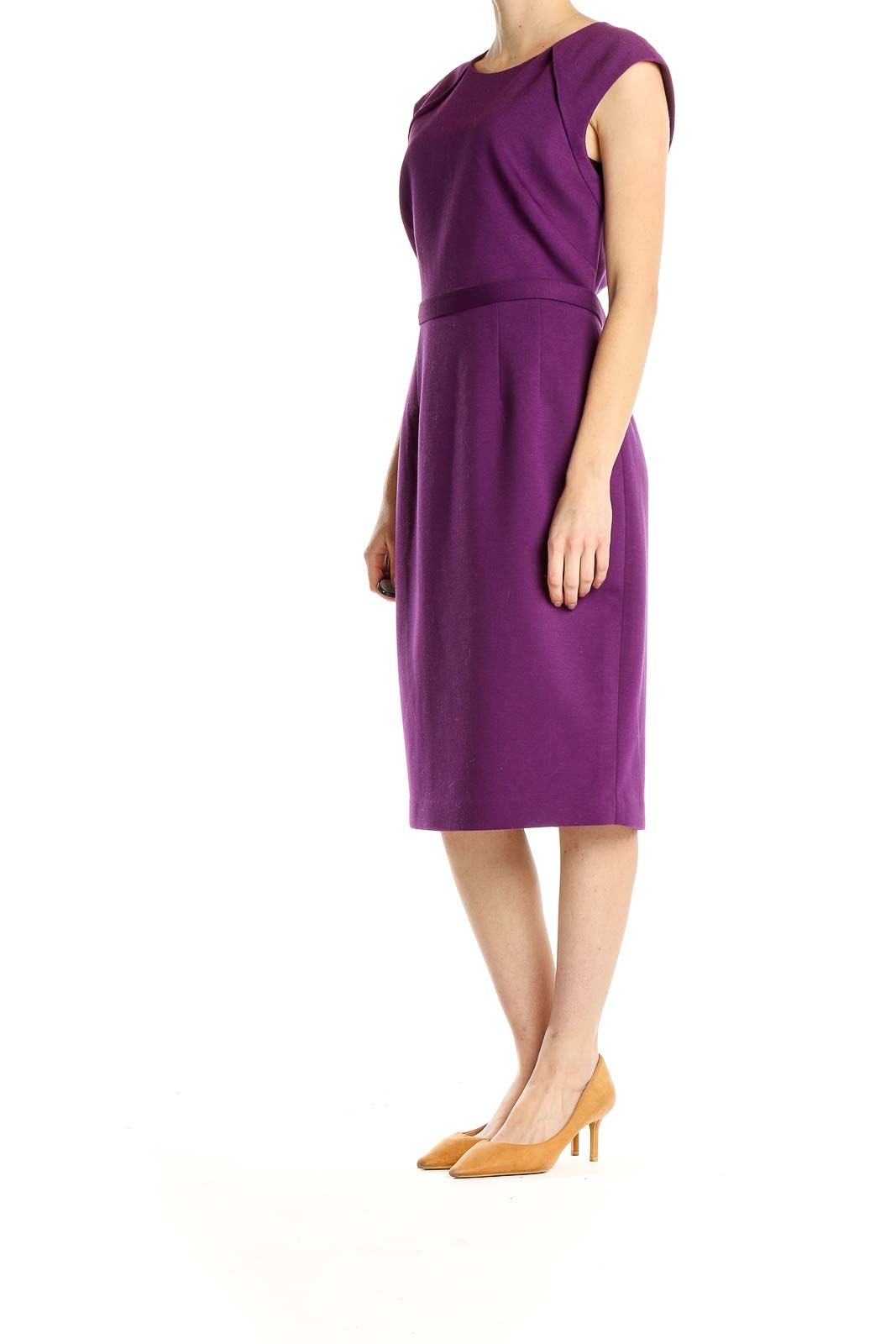 Purple Work Fit & Flare Dress