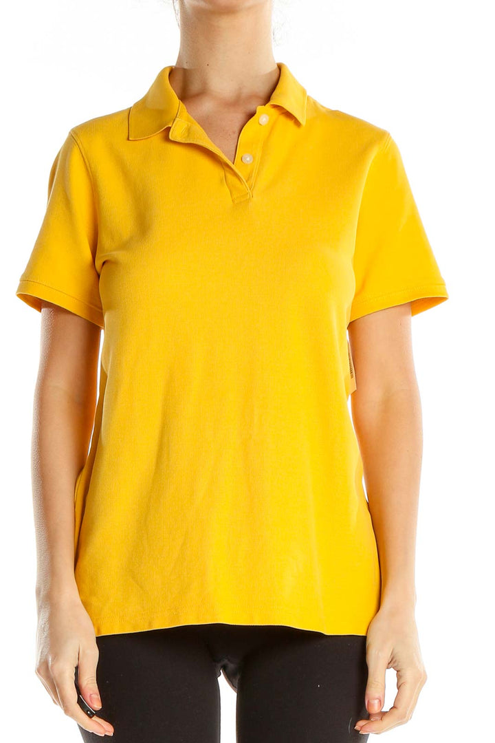 Yellow Casual Polo Shirt