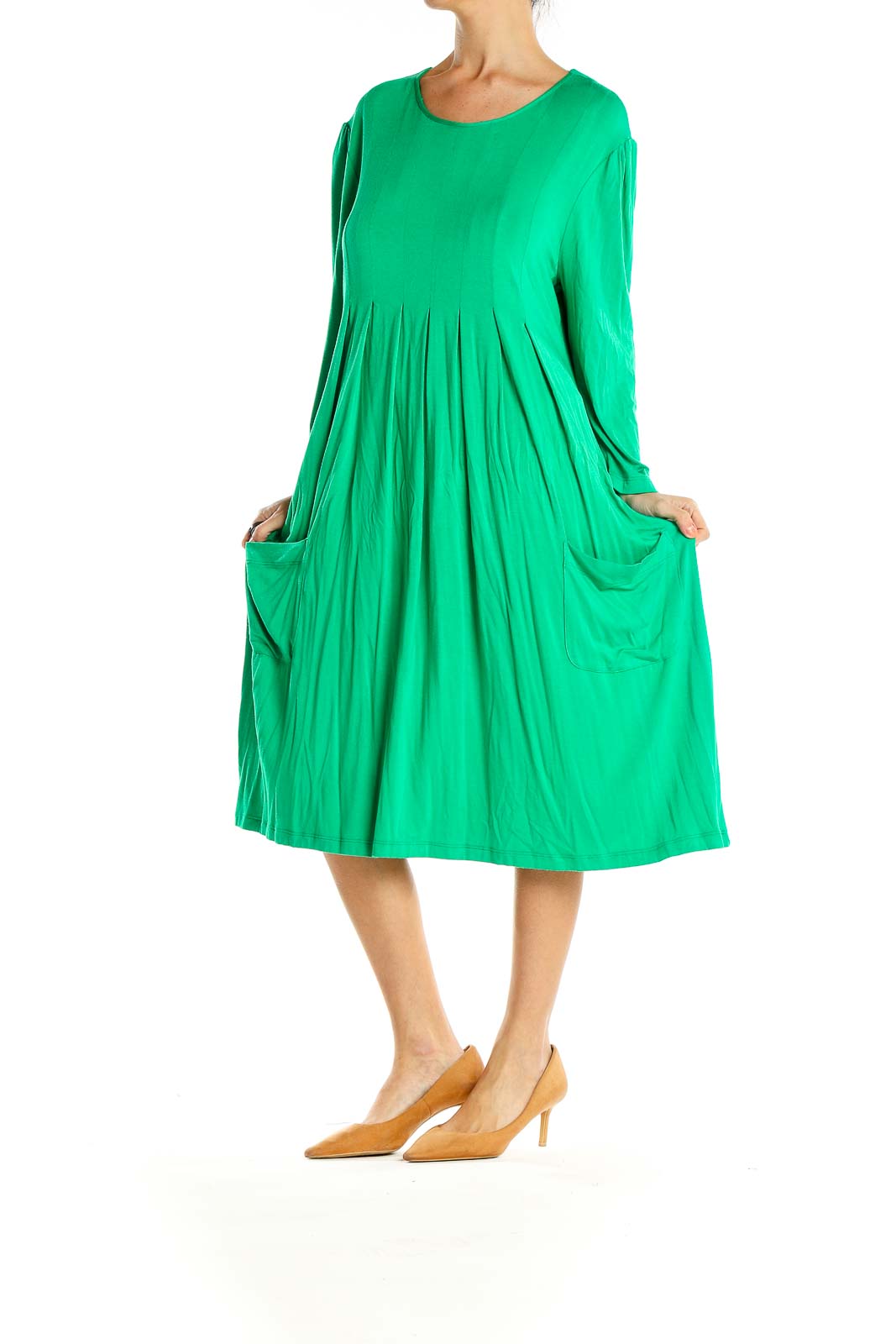 Green Classic Shirt Dress