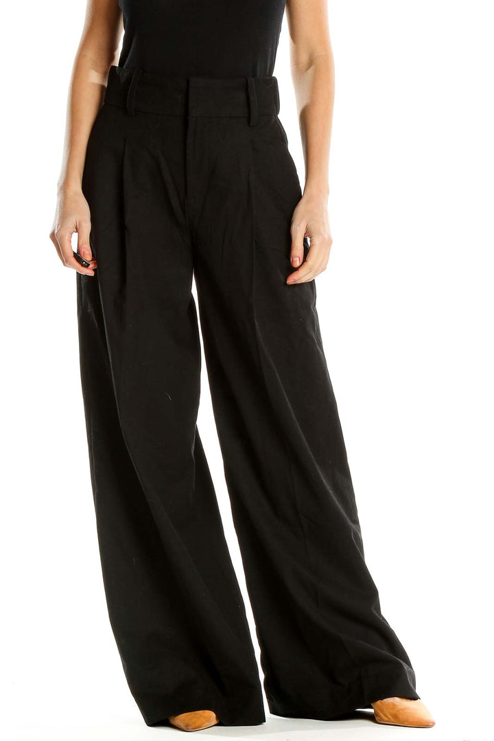 Black Classic Wide Leg Trousers