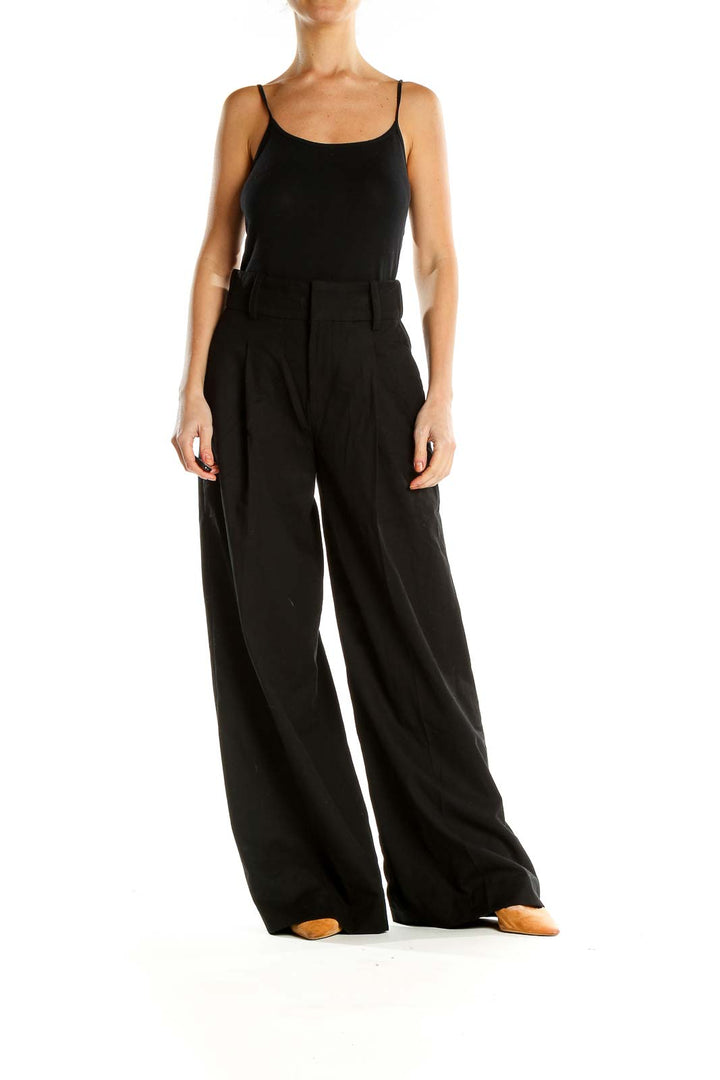 Black Classic Wide Leg Trousers