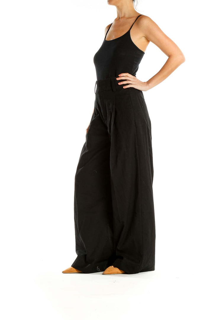 Black Classic Wide Leg Trousers