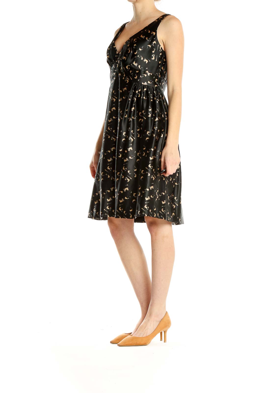 Black Printed Retro Fit & Flare Dress