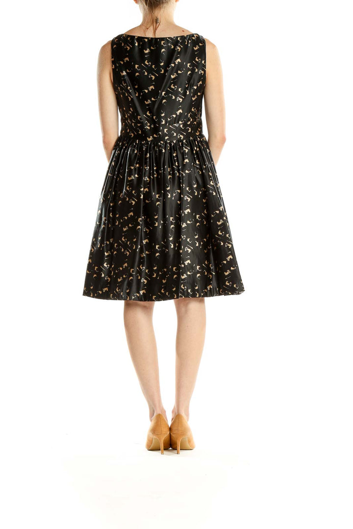 Black Printed Retro Fit & Flare Dress