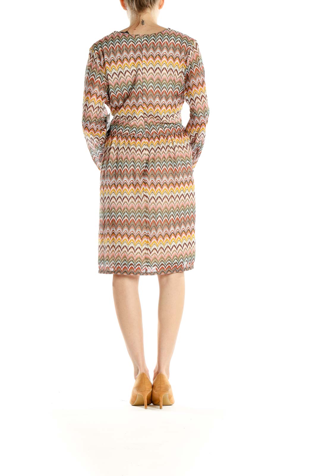 Multicolor Chevron Bohemian Shift Dress