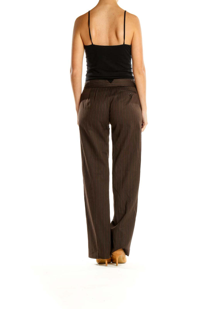 Brown Pin Stripe Classic Trousers