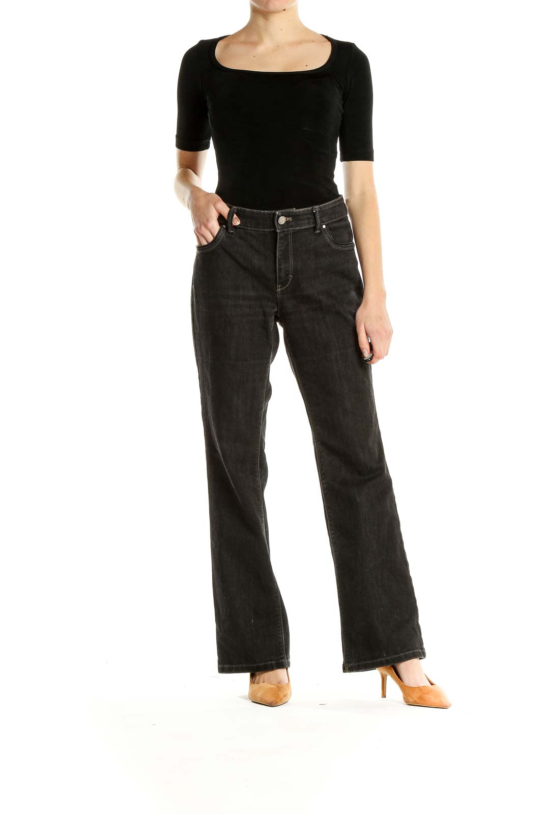 Black Straight Leg Jeans