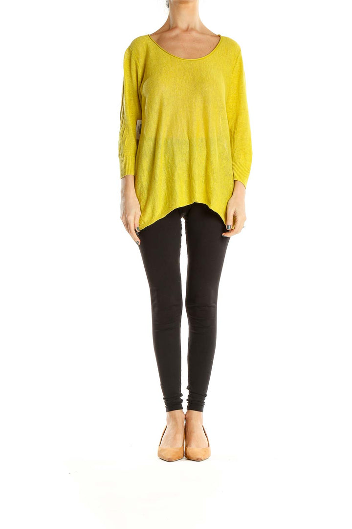 Yellow All Day Wear Linen Top